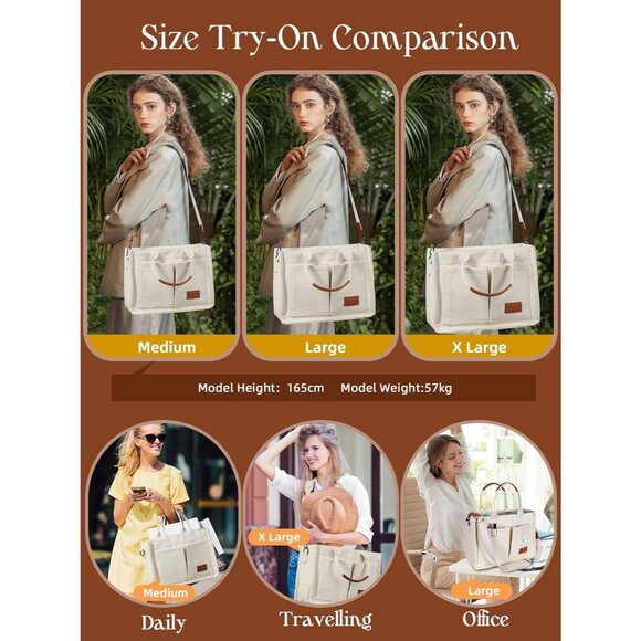 Spacious Work and College Tote Multi Compartment Teacher & Nurse Bag Durable - Picture 8 of 8